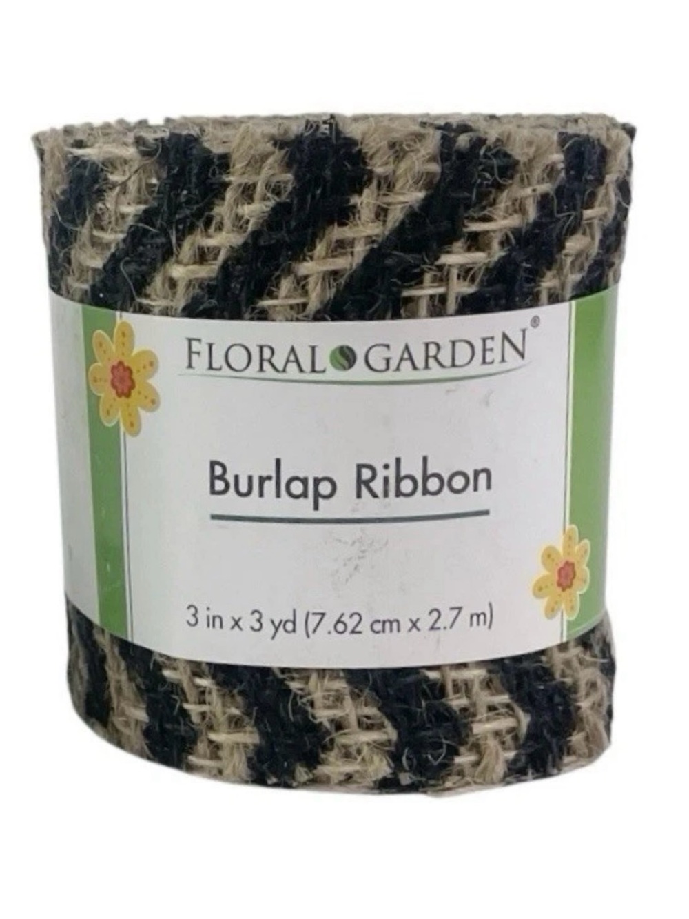 Lot Of 2 Burlap Ribbon Black Chevron Rustic Fall Autumn DIY Craft Supplies 6 Yds